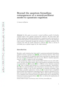 Beyond the quantum formalism: consequences of a neural-oscillator model
  to quantum cognition