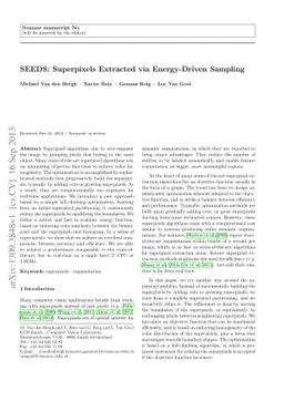 SEEDS: Superpixels Extracted via Energy-Driven Sampling