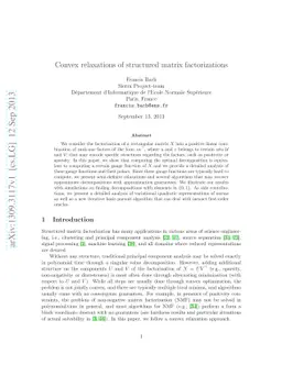 Convex relaxations of structured matrix factorizations