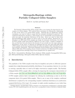 Metropolis-Hastings within Partially Collapsed Gibbs Samplers