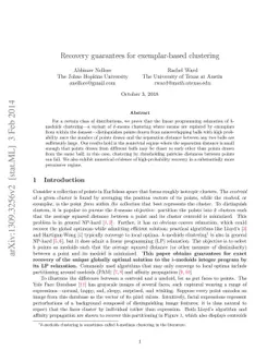Recovery guarantees for exemplar-based clustering