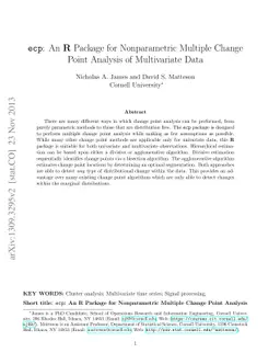 ecp: An R Package for Nonparametric Multiple Change Point Analysis of
  Multivariate Data