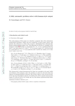 A fully automatic problem solver with human-style output