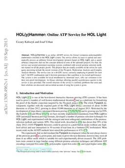 HOL(y)Hammer: Online ATP Service for HOL Light