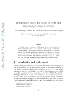 Randomized pivots for means of short and long memory linear processes