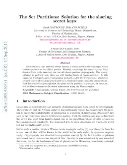 The Set Partitions: Solution for the sharing secret keys