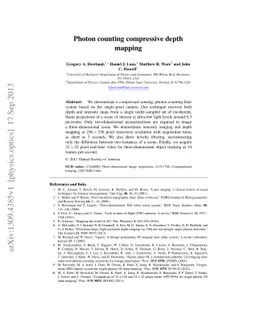Photon counting compressive depth mapping