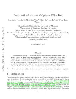 Computational Aspects of Optional Pólya Tree