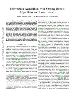 Information Acquisition with Sensing Robots: Algorithms and Error Bounds
