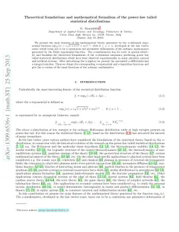 Theoretical foundations and mathematical formalism of the power-law
  tailed statistical distributions