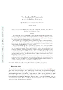 The Random Bit Complexity of Mobile Robots Scattering