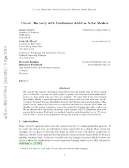 Causal Discovery with Continuous Additive Noise Models