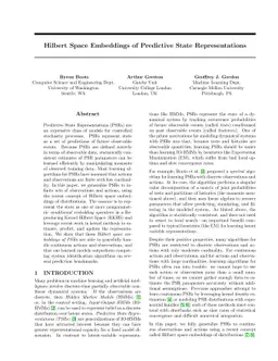 Hilbert Space Embeddings of Predictive State Representations