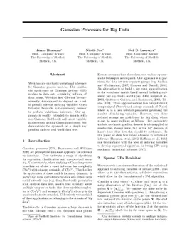 Gaussian Processes for Big Data