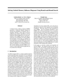 Solving Limited-Memory Influence Diagrams Using Branch-and-Bound Search