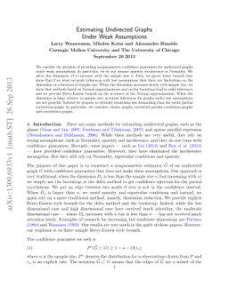 Estimating Undirected Graphs Under Weak Assumptions