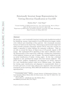 Rotationally Invariant Image Representation for Viewing Direction
  Classification in Cryo-EM