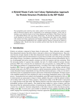 A Hybrid Monte Carlo Ant Colony Optimization Approach for Protein
  Structure Prediction in the HP Model