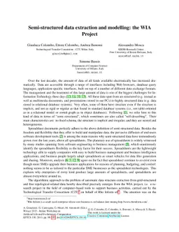 Semi-structured data extraction and modelling: the WIA Project