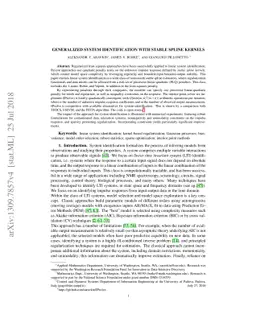 Generalized system identification with stable spline kernels