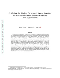 A Method for Finding Structured Sparse Solutions to Non-negative Least
  Squares Problems with Applications