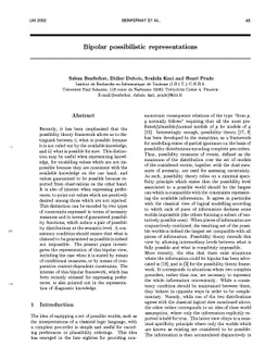 Bipolar Possibilistic Representations