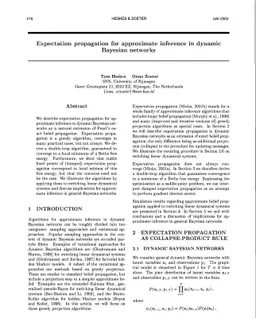 Expectation Propogation for approximate inference in dynamic Bayesian
  networks
