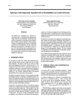 Inference with Seperately Specified Sets of Probabilities in Credal
  Networks