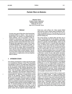 Particle Filters in Robotics (Invited Talk)