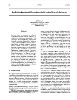 Exploiting Functional Dependence in Bayesian Network Inference