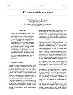 IPF for Discrete Chain Factor Graphs