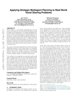 Applying Strategic Multiagent Planning to Real-World Travel Sharing
  Problems