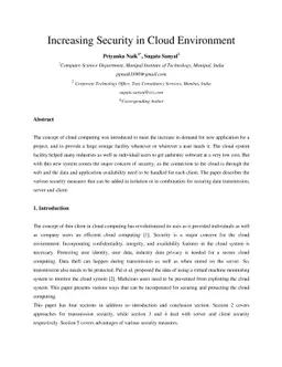 Increasing Security in Cloud Environment