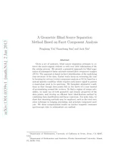 A Geometric Blind Source Separation Method Based on Facet Component
  Analysis