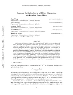 Bayesian Optimization in a Billion Dimensions via Random Embeddings