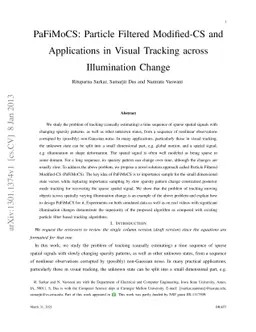 PaFiMoCS: Particle Filtered Modified-CS and Applications in Visual
  Tracking across Illumination Change
