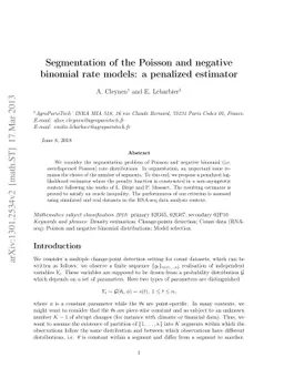 Segmentation of the Poisson and negative binomial rate models: a
  penalized estimator