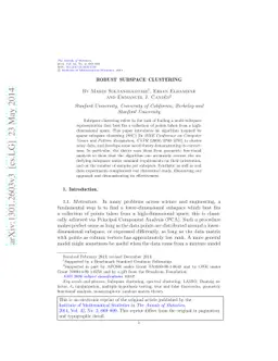 Robust subspace clustering