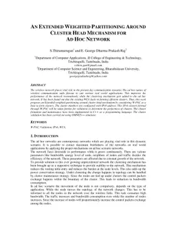 An Extended Weighted Partitioning Around Cluster Head Mechanism for Ad
  Hoc Network