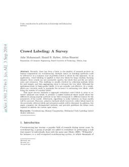Crowd Labeling: a survey