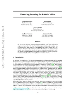 Clustering Learning for Robotic Vision