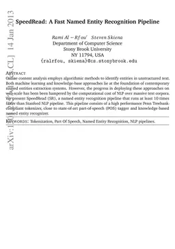 SpeedRead: A Fast Named Entity Recognition Pipeline