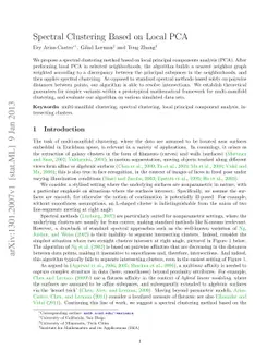 Spectral Clustering Based on Local PCA