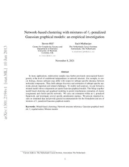 Network-based clustering with mixtures of L1-penalized Gaussian
  graphical models: an empirical investigation