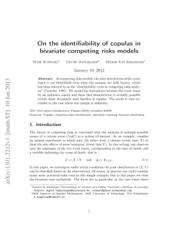 On the identifiability of copulas in bivariate competing risks models