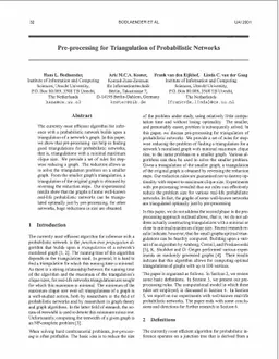 Pre-processing for Triangulation of Probabilistic Networks