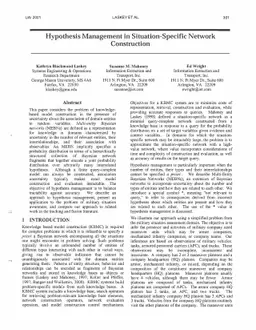 Hypothesis Management in Situation-Specific Network Construction