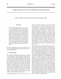 Using Temporal Data for Making Recommendations