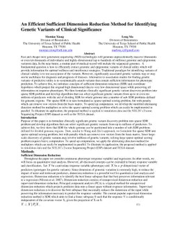An Efficient Sufficient Dimension Reduction Method for Identifying
  Genetic Variants of Clinical Significance