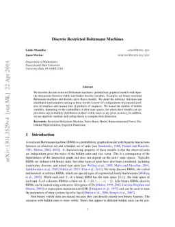 Discrete Restricted Boltzmann Machines